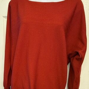 New York & Company Rich Red Crew Neck Sweater
